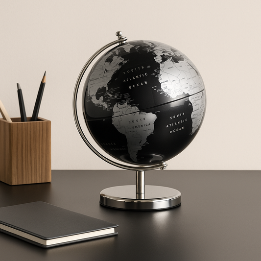 Creative metal rotating globe artwork, suitable for children classroom education learning living room office desktop decoration