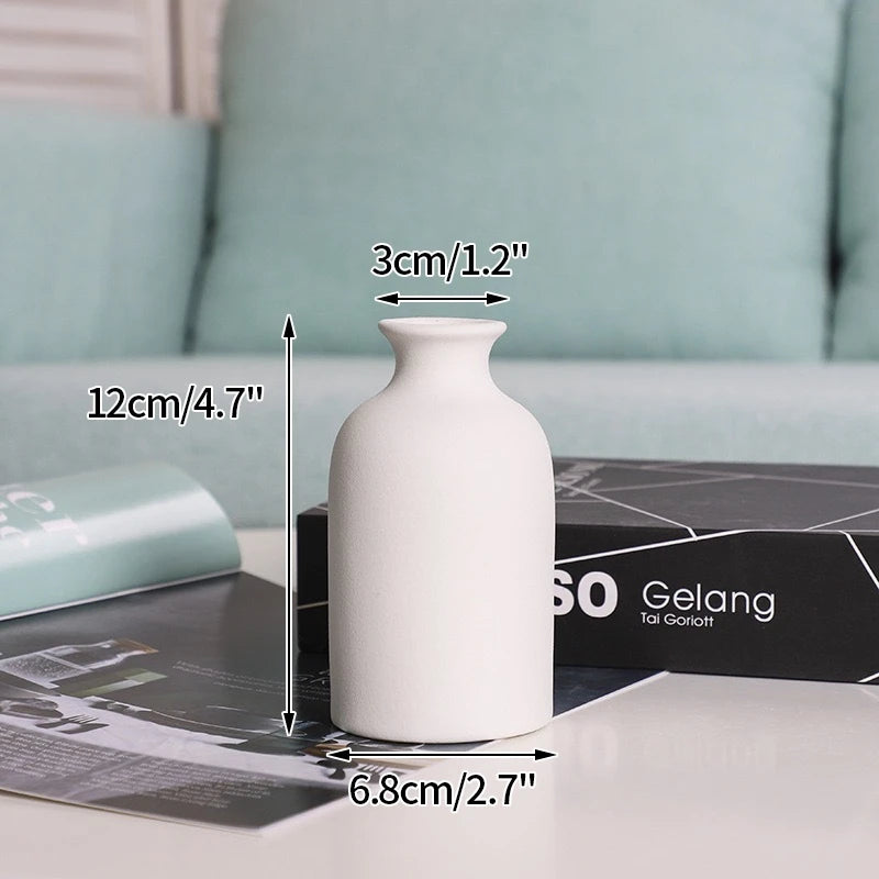 INS Ceramic Vase White Flower Pot Nordic Decorative Vase Dry Flower Vases for Home Living Room Desktop Decor ваза для цветов