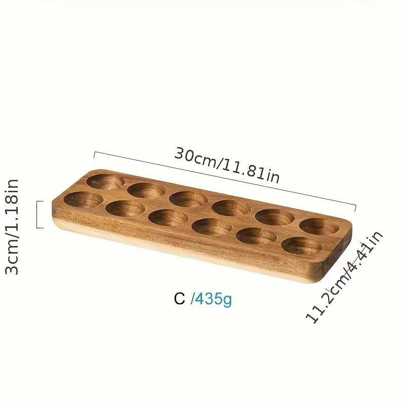 KEMORELA 1PCS Modern Wooden Egg Storage Box - Multi-Compartment Kitchen Organizer for Fresh Eggs Perfect for Home Cooking Baking