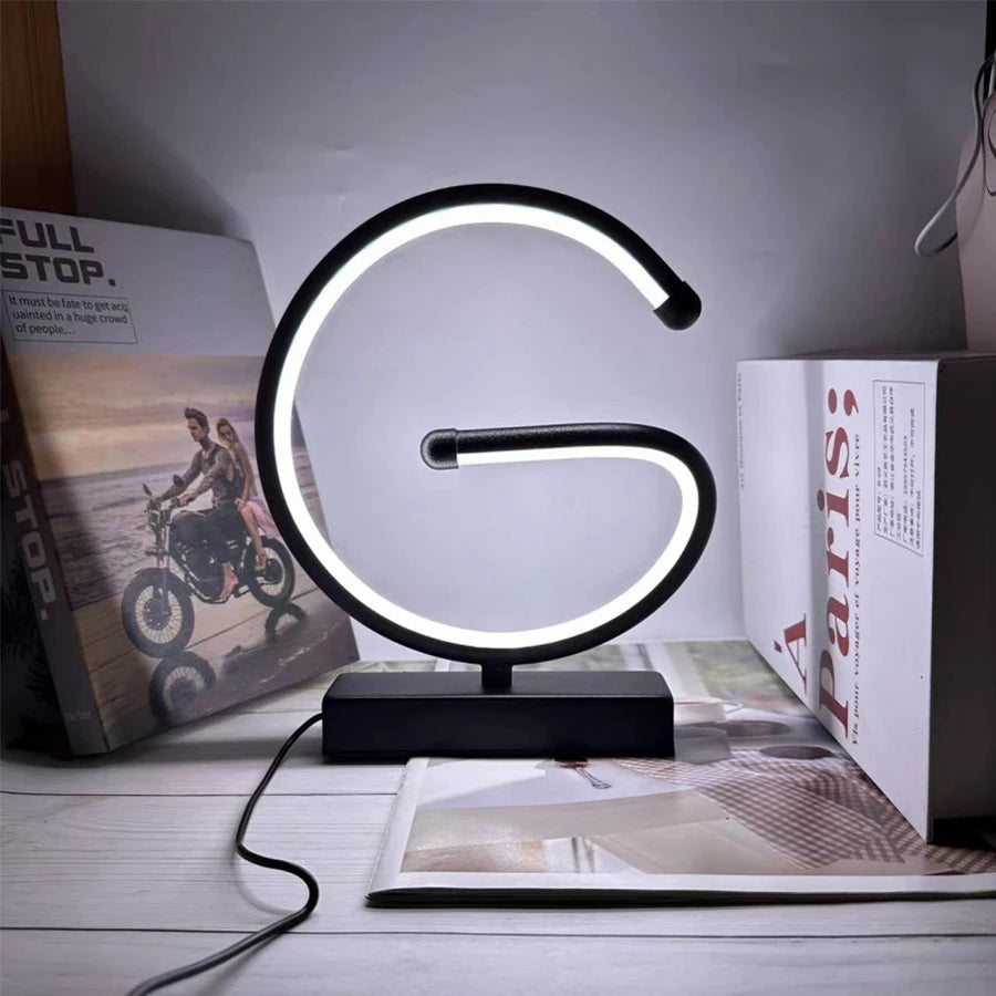Creative Spiral LED Night Light Dimmable 3 Colors Table Night Lamp for Living Room Office Desk Bedroom Bedside Decor USB Plug in