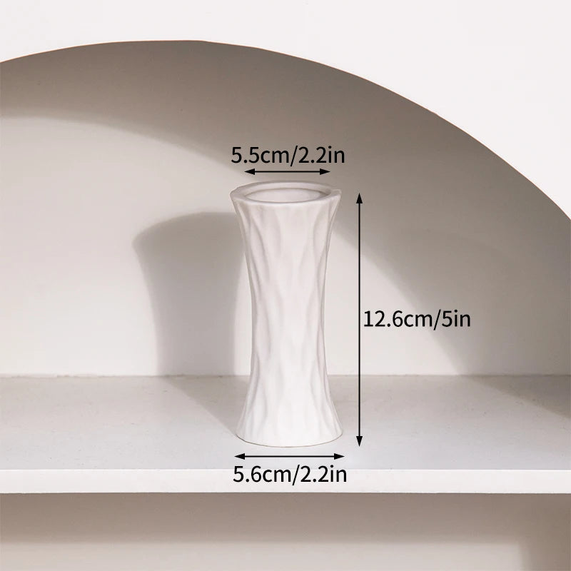 INS Ceramic Vase White Flower Pot Nordic Decorative Vase Dry Flower Vases for Home Living Room Desktop Decor ваза для цветов