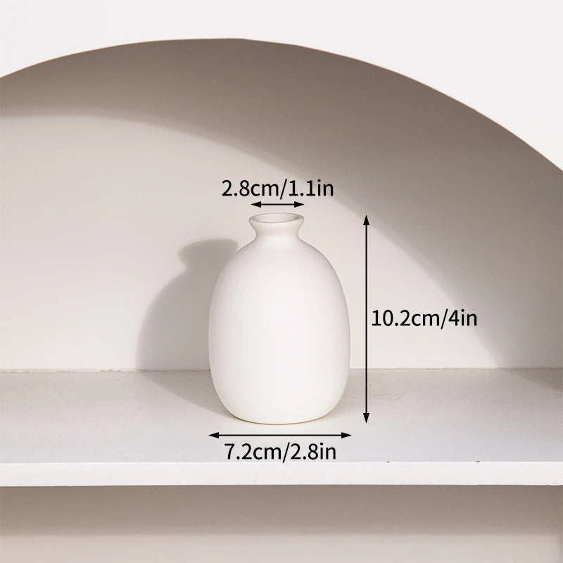 INS Ceramic Vase White Flower Pot Nordic Decorative Vase Dry Flower Vases for Home Living Room Desktop Decor ваза для цветов